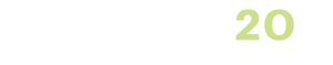 metizoft 20 years logo - white and green